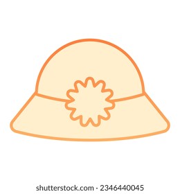 Womens hat flat icon. Summer hat orange ricons in trendy flat style. Cap gradient style design, designed for web and app. Eps 10