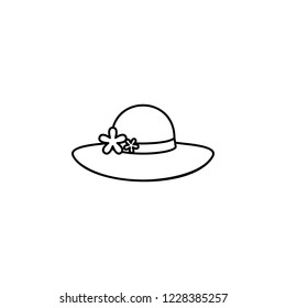 Women's hat glyph icon. Simple outline vector of summer set for UI and UX, website or mobile application