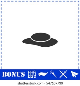 Women's hat icon flat. Simple vector symbol and bonus icon