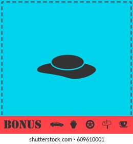 Women's hat icon flat. Simple vector symbol and bonus icon