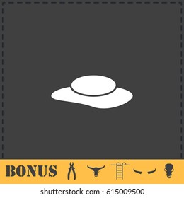 Women's hat icon flat. Simple vector symbol and bonus icon