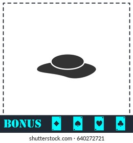 Women's hat icon flat. Simple vector symbol and bonus icon