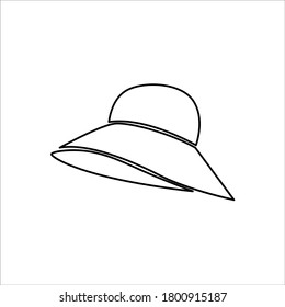 ilustración vectorial de icono de sombrero femenino, diseño vectorial de moda