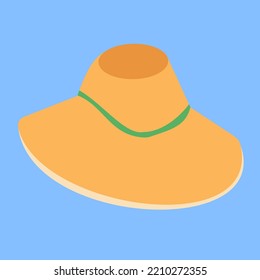 Sombrero, ilustración, vector, dibujos animados de mujeres
