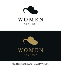 design de logotipo de chapéu feminino com um conceito criativo. Logotipo para empresas, moda e boutiques.