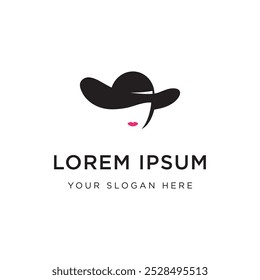 Diseño del logotipo del sombrero de las mujeres con un concepto creativo. Logo para negocios, moda y boutiques.