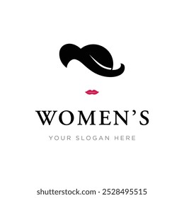 Diseño del logotipo del sombrero de las mujeres con un concepto creativo. Logo para negocios, moda y boutiques.