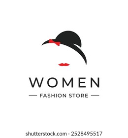 Diseño del logotipo del sombrero de las mujeres con un concepto creativo. Logo para negocios, moda y boutiques.