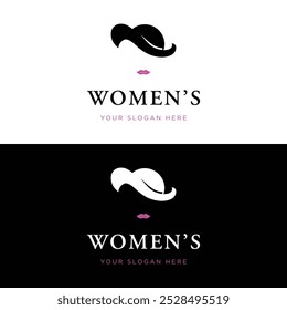 Diseño del logotipo del sombrero de las mujeres con un concepto creativo. Logo para negocios, moda y boutiques.