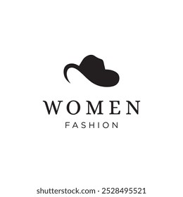 Diseño del logotipo del sombrero de las mujeres con un concepto creativo. Logo para negocios, moda y boutiques.