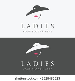 Diseño del logotipo del sombrero de las mujeres con un concepto creativo. Logo para negocios, moda y boutiques.