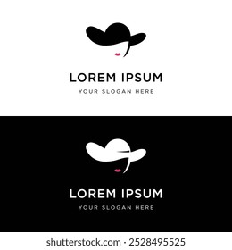 Diseño del logotipo del sombrero de las mujeres con un concepto creativo. Logo para negocios, moda y boutiques.