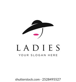 Diseño del logotipo del sombrero de las mujeres con un concepto creativo. Logo para negocios, moda y boutiques.