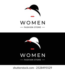 Diseño del logotipo del sombrero de las mujeres con un concepto creativo. Logo para negocios, moda y boutiques.