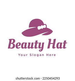 Women's Hat logo design. Elegant Fashion hat. Abstract vector logo design template 