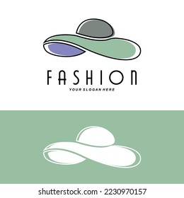 Women's Hat Logo Design Illustration Fashion beauty accessories, and product brand care