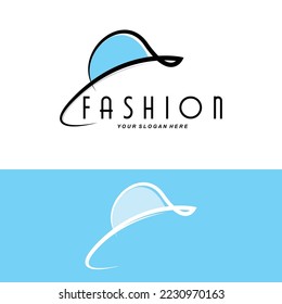 Diseño de logotipo de sombreros para mujeres Ilustración Accesorios de belleza de moda y cuidado de marca de productos
