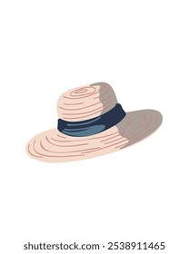 women's hat with a ribbon, warm tones, classic style