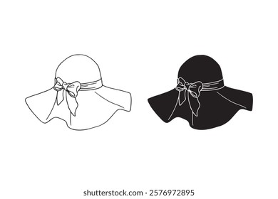 women's hats in outline and silhouette styles