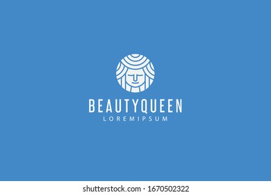 women's head logo. Modern outline design illustration of the head of an Egyptian queen. Vector art line icon template