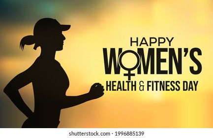 Women's Health And Fitness Day Is Observed Every Year On Last Wednesday In September, To Promote The Importance Of Health And Fitness For Women Of All Ages. Vector Illustration