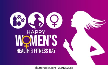 Women's health and fitness day is observed every year on last Wednesday in September, to promote the importance of health and fitness for women of all ages. vector illustration