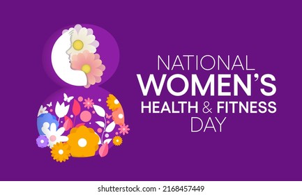 Women's health and fitness day is observed every year on last Wednesday in September, to promote the importance of health and fitness for women of all ages. vector illustration