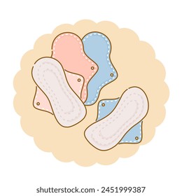 Women's health: Image illustration of cloth napkins for sanitary products