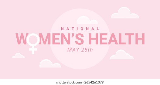 Dia Internacional da Saúde da Mulher. Mês da consciência da saúde da mulher maio. Design de banner. Ilustração vetorial.