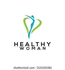 Women's Health Logo Design Concept Vector