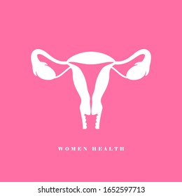 Women's Health Logo With Uterus, Vector Illustration