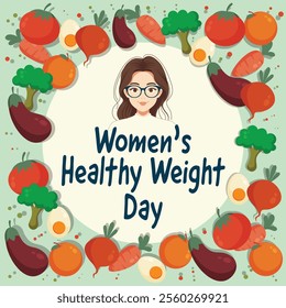 Womens Healthy Weight Day background. Vector illustration design.
