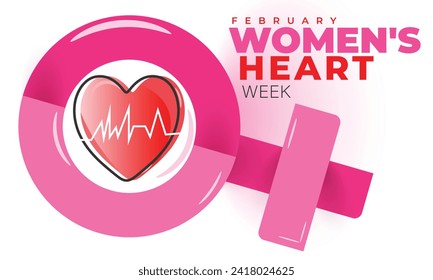 Women's Heart Week. background, banner, card, poster, template. Vector illustration.