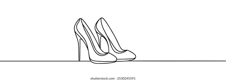 women's high heel shoes line drawing