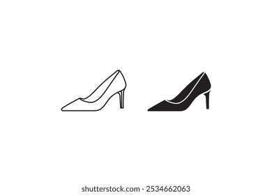 Women's high heel Shoes vector. ladies' shoes icon.