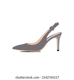 women's high heels flat icon vector