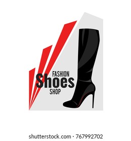 Women's high shoes. Vector elements for the shoe store, promotions, flyers. Flat style.
