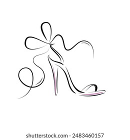 Frauen-Sandalen mit hohen Absätzen. Eine wunderbare Illustration der Damenmode. High Heels. In: Lineart Graphics. Logo für ein Geschäft, Unternehmen, Modegeschäft.