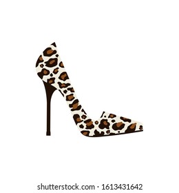 women's high-heeled shoes with leopard print