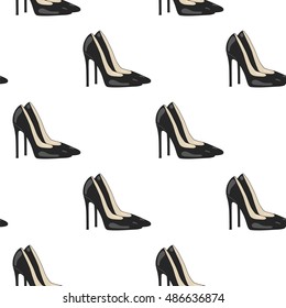 Women's high-heeled shoes seamless pattern, vector illustration