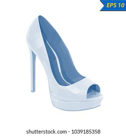 Women's high-heeled shoes in vector.Logo of women's shoes in vector.