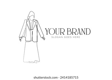 women's hijab logo vector.women's hijab business sign.modern beauty hijab logo