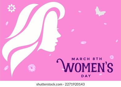 Women's History Month banner. Flat vector illustration.