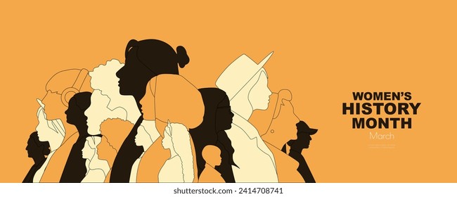 Women's History Month banner. Modern design.