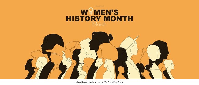Women's History Month banner. Modern design.