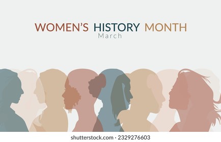 Women's History month banner in soft color