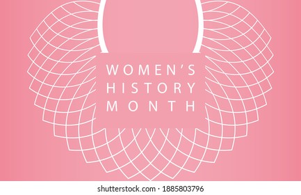 Women's History Month - card, poster, template, background. Vector EPS 10