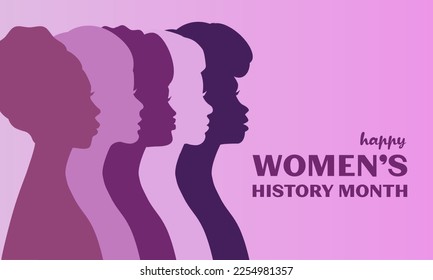 Women's History Month - card, poster, template, background. EPS-10	