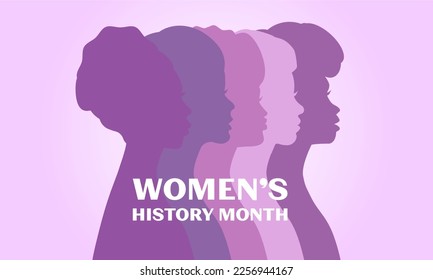 Women's History Month - card, poster, template, background. EPS-10	