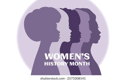 Women's History Month - card, poster, template, background. EPS-10	